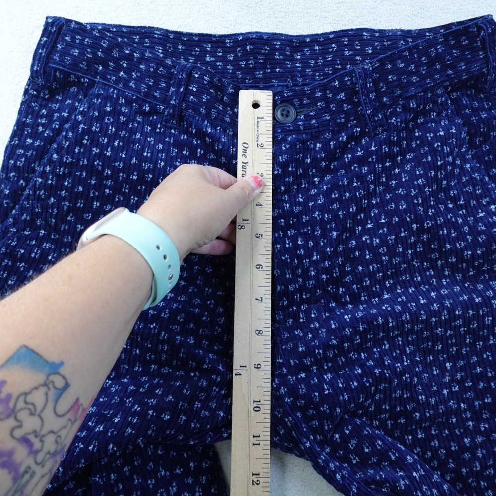 Emotionally Unavailable Shorts Mens S Navy Floral Corduroy Made Japan Carpenter - Picture 10 of 11